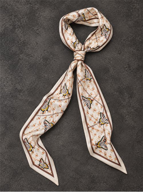 mini foulard fantasia SETTEBÌ | TWI04FARFALLE AVORIO